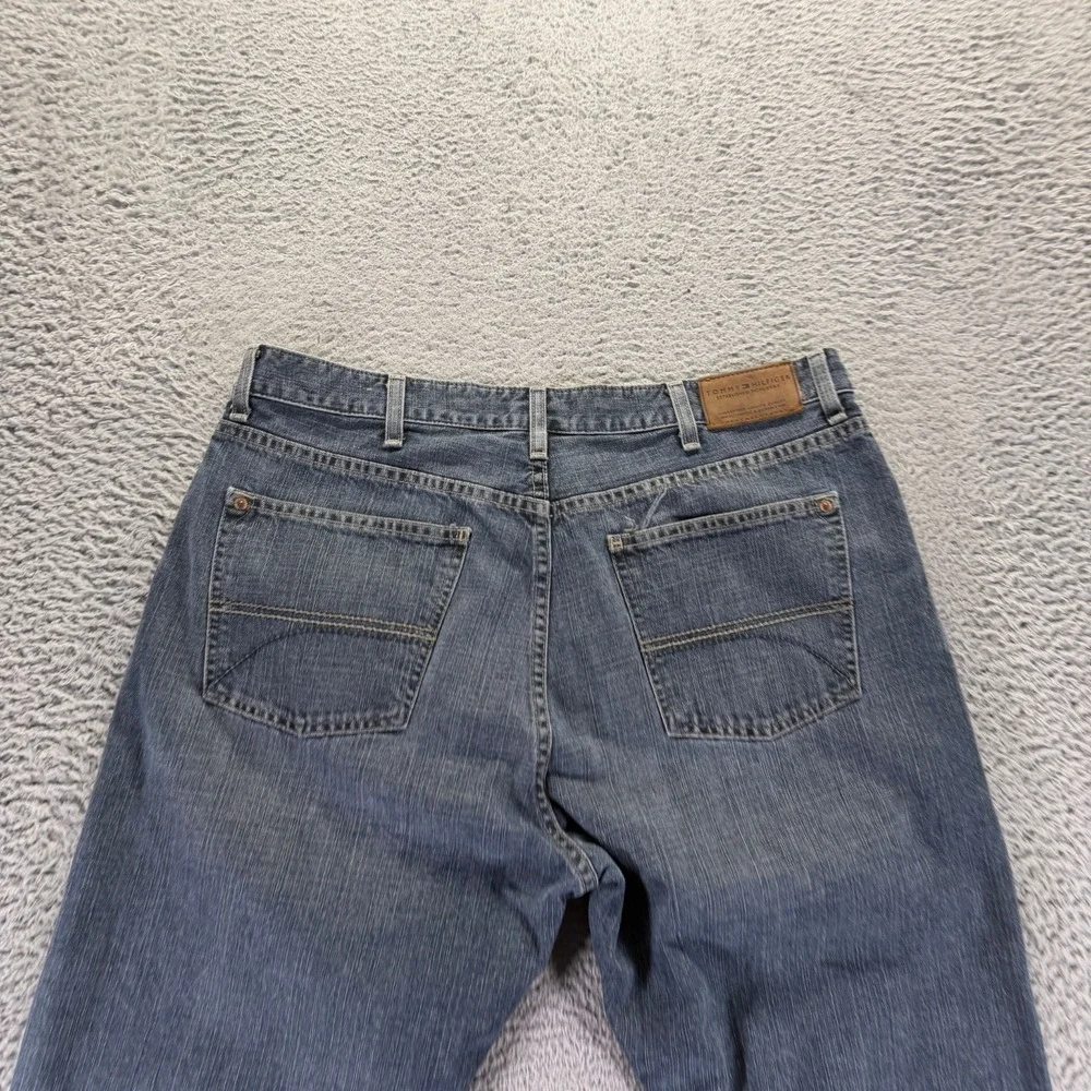 VTG Tommy Hilfiger Freedom Jeans Mens 38x32 Blue Cotton Denim Straight Baggy USA